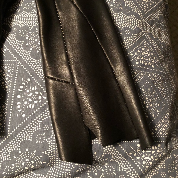 Joie Genuine Leather Belted Blazer Jacket – Black - Picture 8 of 13